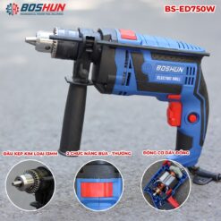 Máy Khoan Điện Có Búa BOSHUN BS-ED750W, Công Suất 750W – Đầu Kẹp 13mm – Có Chế Độ Búa