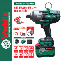 Máy Bắn, Siết Bulong WORFIX WF-IW2100N AutoStop Không Chổi Than, Chuyên Vặn Mở Vặn Ốc Xe Kéo, Xe Tải, Ô Tô, Xe Máy,..