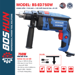 Máy Khoan Điện Có Búa BOSHUN BS-ED750W, Công Suất 750W – Đầu Kẹp 13mm – Có Chế Độ Búa
