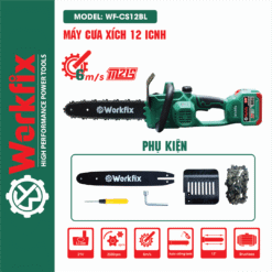 Máy Cưa Bằng Xích WORKFIX WF-CS12BL, Lưỡi Cắt Ngọt, Không Chổi Than, Pin 15 Cell, Chân Pin Phổ Thông, Bảo Hành 12 Tháng