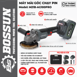 Máy mài pin BOSSUN M21B-AG100PRO, Không chổi than, Motor Ruột Đồng, 3 Tốc độ, Tự ngắt khi gặp sự cố