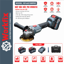 Máy Cắt Mài WORKFIX WF-AG100PRO – 3 Mức Chỉnh Tốc – Antikickback – Động Cơ Không chổi than – Bảo Hành 12T