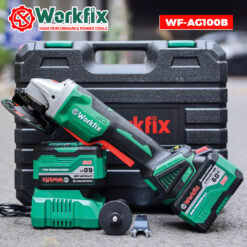 Máy Mài, Cắt Pin Công Tắc Bóp Workfix WF-AG100B Không Chổi Than 100% Lõi Đồng, Kèm Phụ Kiện – Máy Cắt, Mài