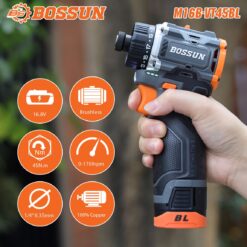 Máy chuyên vít trượt pin Bossun M16B-VT45BL, Lực siết 45Nm, 23 Cấp trượt – Không chổi than – Bộ 2 pin 4 Cell