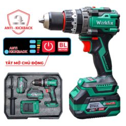 Máy Khoan Pin 13mm WORKFIX WF-ID160AK Lực 160N Chuyên Khoan Tường, Rút Lõi, Không Chổi Than