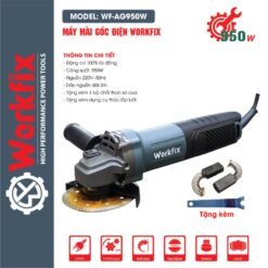 Máy mài cầm tay WORKFIX WF-AG950W, Công suất 950W, Công tắc đuôi, Tặng 1 bộ chổi than
