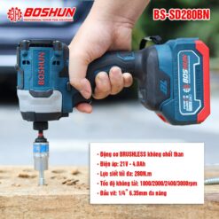 Máy Chuyên Vít BOSHUN BS-SD280BN – Động cơ không chổi than siêu khỏe – Chân pin phổ thông
