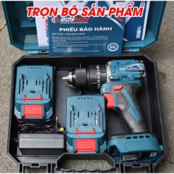 Máy Khoan Pin 3 Chức Năng Boshun BS-ID2110BL , Lực Xoắn 55Nm , Motor Không Chổi Than – Móc Cài Kim Loại – 2 Pin 5Cell