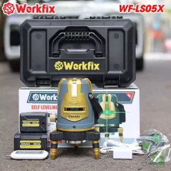 Máy Cân Bằng Laser 5 line Workfix WF-LS05X, 5 Tia xanh siêu sáng bóng LED, Phạm vi hoạt động 70-80m